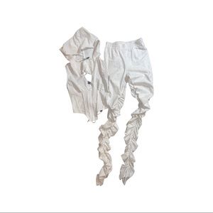 Women’s 2pc Crop top crinkle pants set